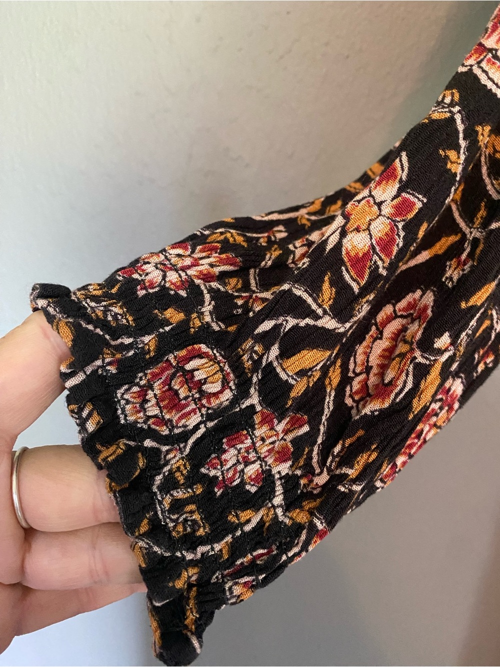 Knox Rose Floral Boho Tiered Maxi Dress Size XL Black Pink Long Sleeve - Picture 3 of 9